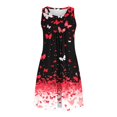 thumbnail image 5 of Ovzne Robes d'Été pour Femmes Robe Femmes Femmes Imprimé avec Poches Chemises de Nuit Sans Manches Vêtements de Nuit devant Plissé Nuisette Col Rond Robe de Nuit Robe de Vacances Imprimée Liquidation, 5 of 5