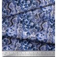 thumbnail image 3 of Soimoi Blue Poly Georgette Fabric Leopard & Snake Animal Skin Print Fabric by Yard 42 Inch Wide, 3 of 3