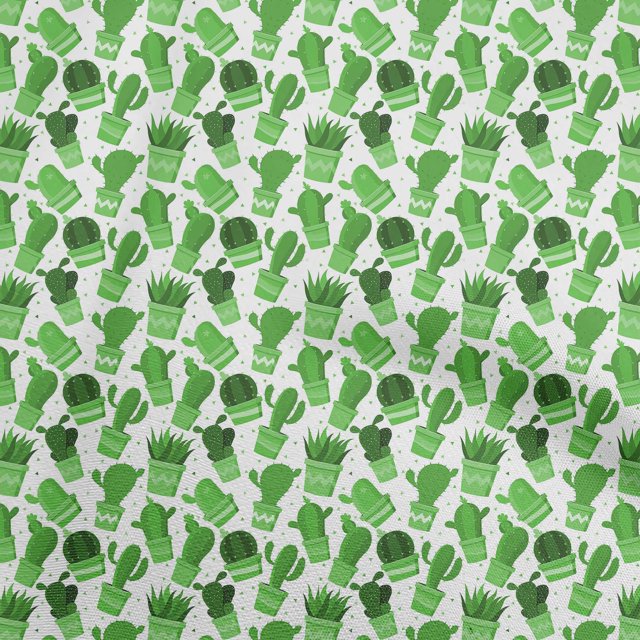 oneOone Cotton Flex Green Fabric Cactus Sewing Craft Projects Fabric Prints By Yard 40 Inch Wide