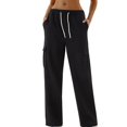 thumbnail image 1 of zbxnLI Womens Cargo Sweatpants Drawstring Elastic Waist Jogging Pants Athletic Running Pants Multi-pockets, 1 of 5
