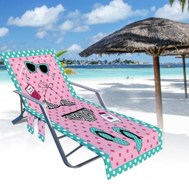 Beach Chair Cover Microfiber Beach Towel Cover Pool Pool Patio Chaise Lounge Chair Cover with Pockets
