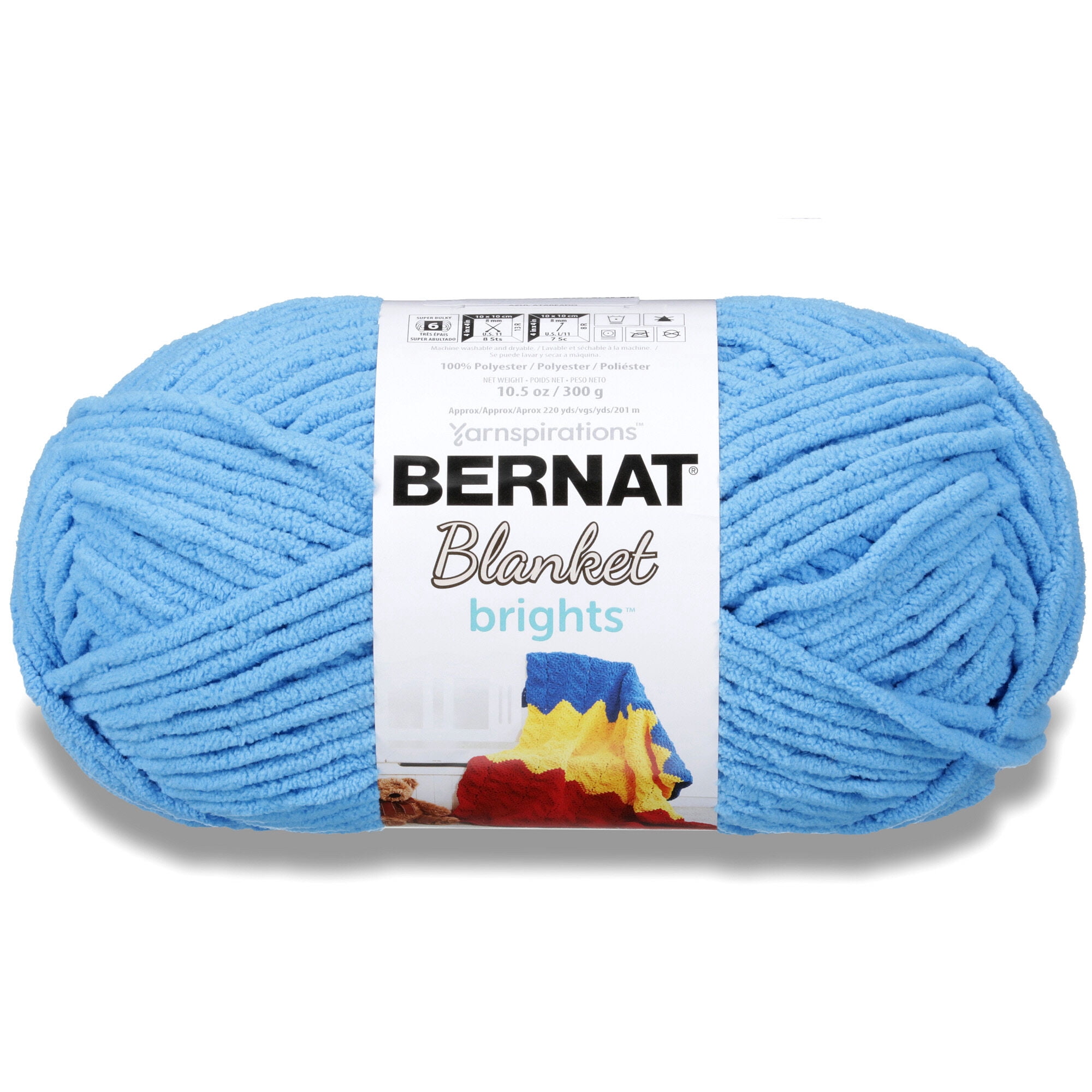 Bernat® Blanket Brights™ Yarn, Polyester #6 Super Bulky, 10.5oz/300g, 220 Yards