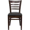 thumbnail image 3 of HERCULES Series Ladder Back Walnut Wood Restaurant Chair - Black Vinyl Seat, 3 of 9