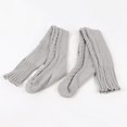 thumbnail image 4 of Jsaierl Womens Cable Knitted High Boot Socks Solid Color Extra Long Socks Winter Over Knee Stockings Leg Warmers, 4 of 5