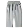 thumbnail image 1 of Mefallenssiah Men'S Fashion Drawstring Elastic Waist Pocket Casual Sweat Capris Pants, 1 of 1