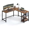 thumbnail image 1 of VASAGLE L-Shaped Computer Desk, Corner Desk, 54-Inch Writing Study Workstation, Rustic Brown and Black, 1 of 6