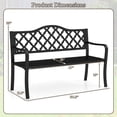 thumbnail image 3 of Costway Banc de Patio 50,5 Pouces Banc de Jardin en Métal à Lattes pour 2-3 Personnes Causeuse Style Parc, 3 of 10