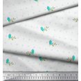 thumbnail image 3 of Soimoi Vert Coton Tissu Cambier Feuilles & Trèfle Imprimé Floral 1 Yard 56 Inch Wide, 3 of 3