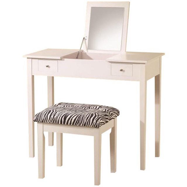 Rosebery Kids 2 Piece Bedroom Vanity Set in White and Black