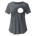 thumbnail image 5 of Vêtements de Grossesse Offres de l'Action de Grâce Liquidation Été Vêtements de Maternité pour Femmes Col Rond Manches Courtes Volants Pli Hauts de Grossesse, 5 of 5