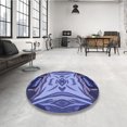 thumbnail image 4 of Ahgly Company Tapis d'Intérieur Lavables en Machine Bleu Ciel de Transition, 8' Carré, 4 of 7