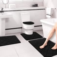 thumbnail image 4 of Dvkptbk Memory Foam Bath Mat 4 Set Bathroom Rugs For 4 Pcs Toilet Mats Universal Soft Comfortable Water Absorption Non-Slip Thick Machine Washable Easier To Dry Dark, 4 of 7