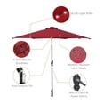 thumbnail image 4 of Patiojoy 9' Outdoor Patio Umbrella Offset w/LED Light Burgundy No Base, 4 of 8