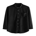 thumbnail image 3 of Men‘s Spring Autumn Cual Shirts Solid Color Long Sleeve Lapel Tops Button Shirts for Party, 3 of 6