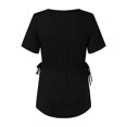 thumbnail image 4 of T-shirt de Maternité pour Femmes à Ourlet Régulier, Décontracté, Manches Courtes, Col Rond, Basique, Allaitement, Haut T-Shirt, 4 of 5