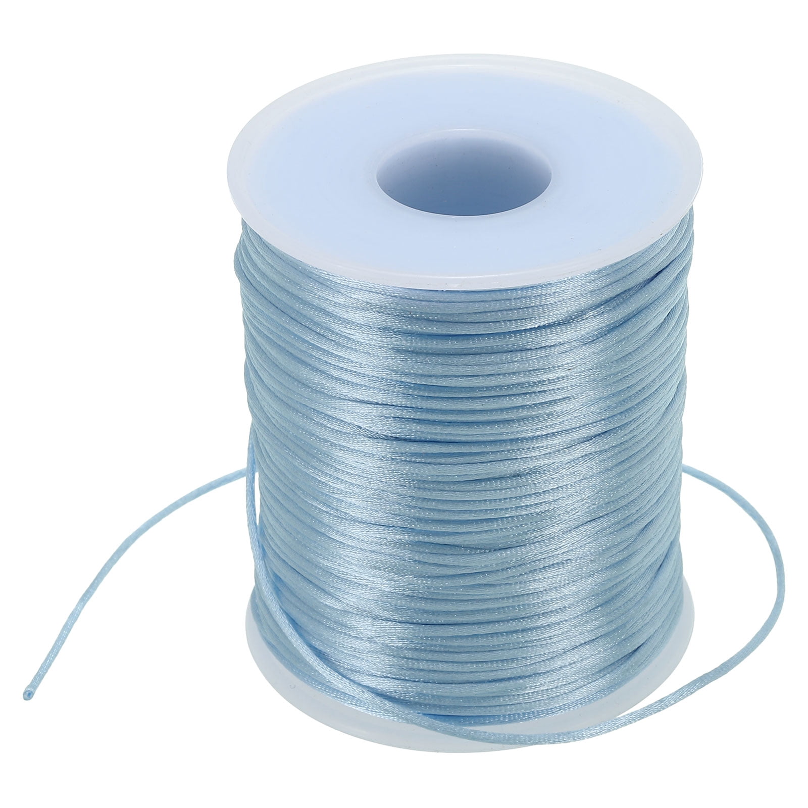 Unique Bargains 1.5mm x 109 Yard Nylon Satin Cord 1.5mm Beading String Braided Rope, Sky Blue
