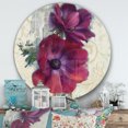 thumbnail image 3 of Designart 'Red Handpainted Anemone Flower' Farmhouse Metal Circle Wall Art, 3 of 3