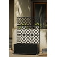 thumbnail image 1 of EDTara Black Metal Raised Garden Bed, Outdoor Metal Planter Box with Trellis and Privacy Screen, 1 of 8