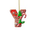 thumbnail image 2 of Hbdhejl 26 Pcs Lettres Rouges Décorations de Sapin de Noël Lettres de Canne de Bonbon avec Motif de Baies Mini Alphabet Ornements Suspendus Fête Maison Sapin de Noël Acrylique 2D, 2 of 4