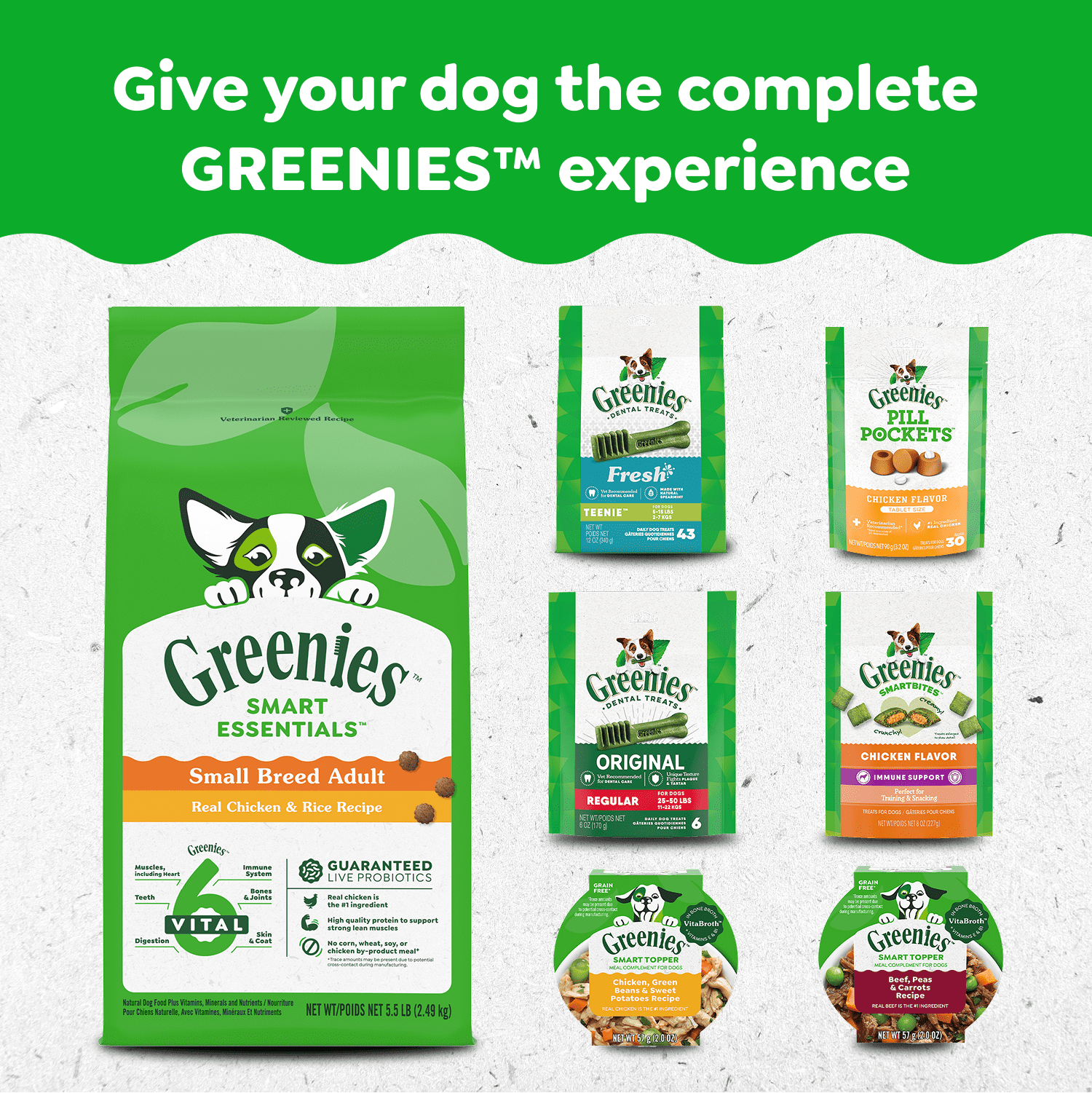 Gâteries pour chiens adultes GREENIES SMARTBITES saveur de poulet