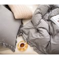thumbnail image 3 of Move Over Gray Ruffle Pillow Shams King Ruffled Pattern Light Grey Boho Pillowcases 100% Washed Microfiber, 3 of 6