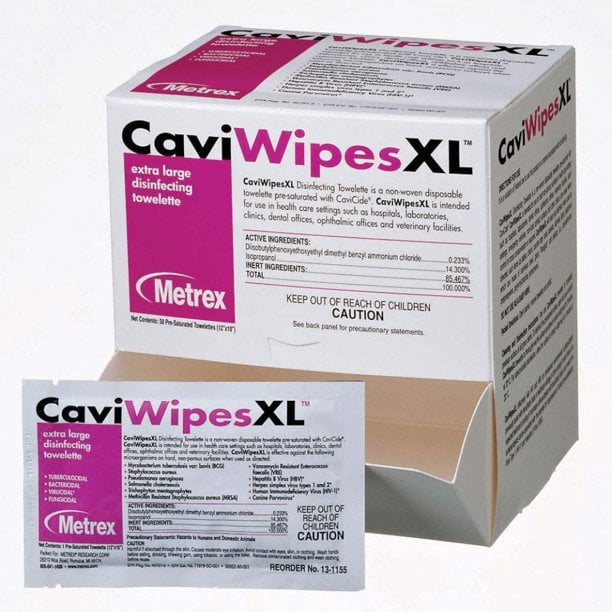 Caviwipes XL Disinfecting Towelette Packets 50/Box
