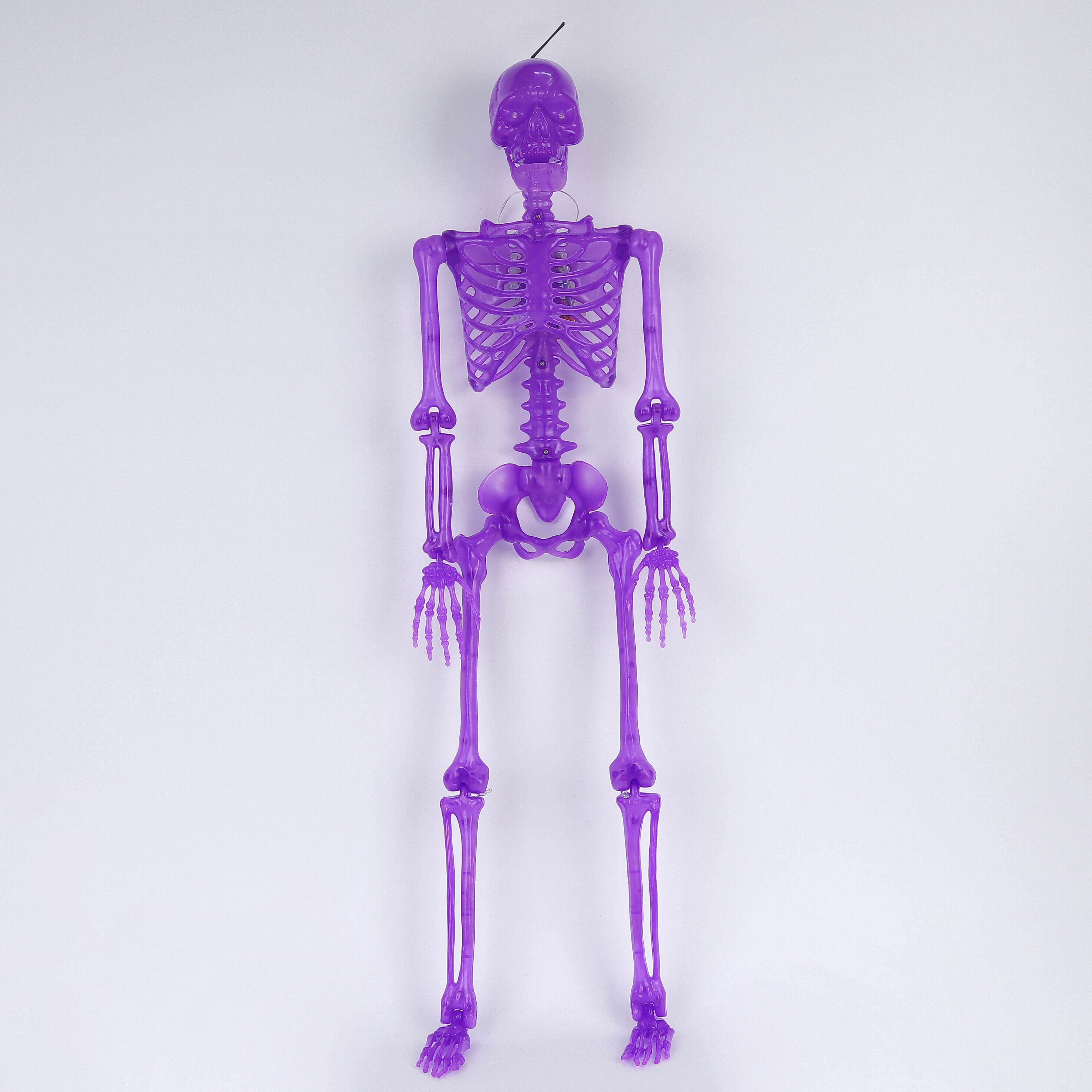 Halloween 36‑Inch Led Purple Skeleton With Multi‑Changing Light Effects