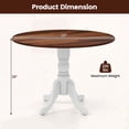 thumbnail image 3 of Costway 4-Person Dining Table Wooden Kitchen Table with Solid Rubber Wood Frame for Kitchen White&Walnut, 3 of 10