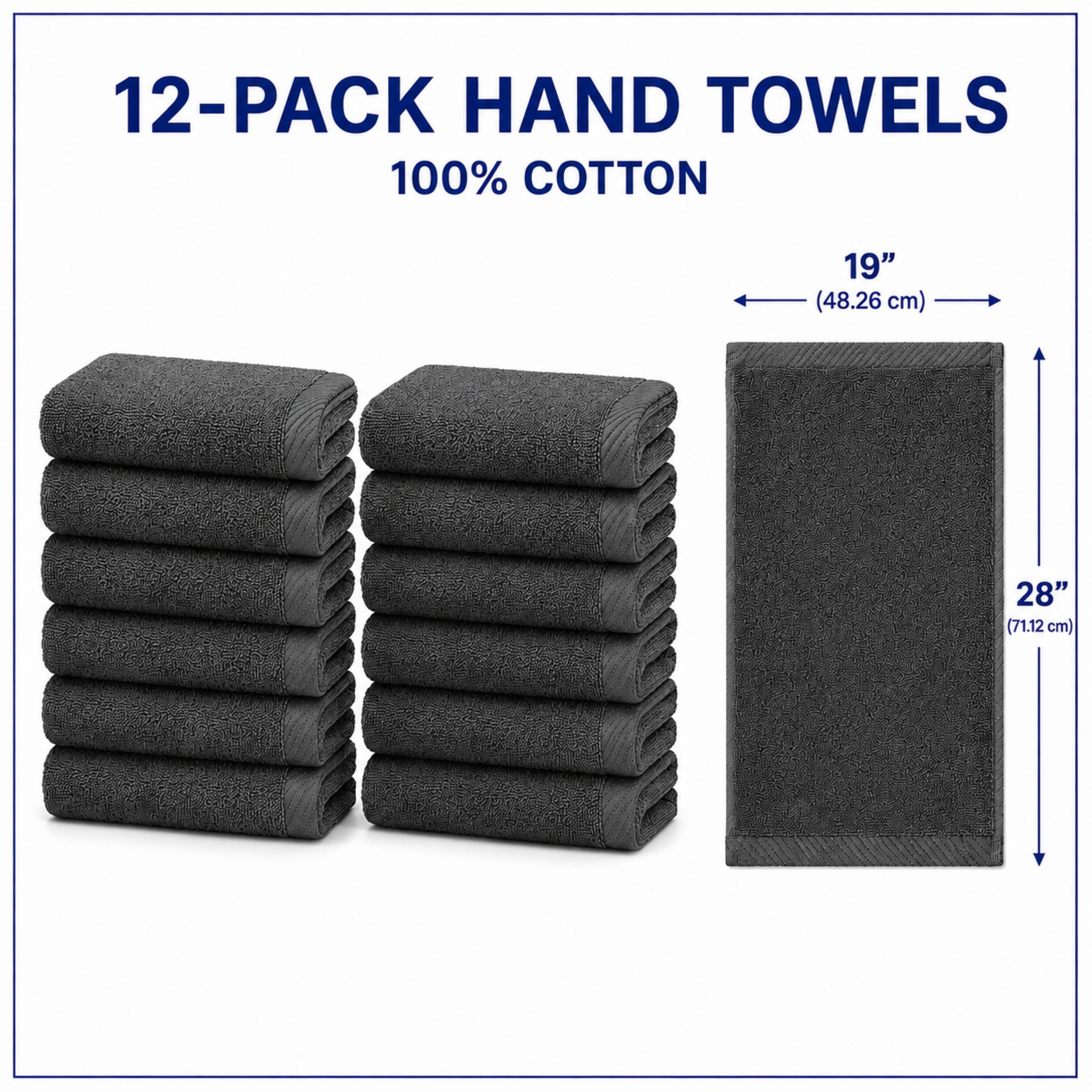 Swift Home 2 Pack Bath Towel Set – 100% Cotton, Luxuriously Soft, Highly Absorbent, Quick Dry, Grey
