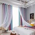 thumbnail image 2 of Mistaha 1 Pce Rideau Simple Dégradé à Étoiles Ajourées Double Couche Occultant Chambre Salon Rideau Isolant, 2 of 8