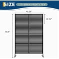 thumbnail image 2 of QinaQin 1PC Metal Privacy Screen Outdoor, Freestanding Divider, Black Stripe, 2 of 8