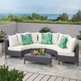 thumbnail image 2 of Afuera Living Ensemble de Canapé Sectionnel en Osier pour Extérieur 5 Pcs Gris, 2 of 23