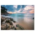 thumbnail image 2 of Gloomy Tropical Sunset Beach - Extra Large Seascape Art Canvas, 2 of 3