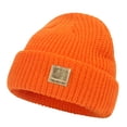 thumbnail image 1 of ManxiVoo Bonnet Tricoté à Revers Extensible Protection des Oreilles Bonnet d'Hiver pour Garçons et Filles Rouge, 1 of 5