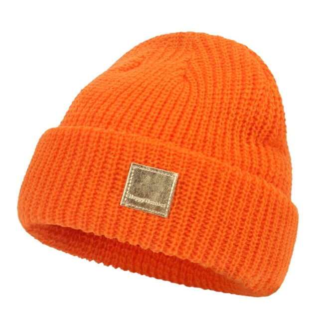 ManxiVoo Bonnet Tricoté à Revers Extensible Protection des Oreilles Bonnet d'Hiver pour Garçons et Filles Rouge