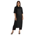 thumbnail image 4 of Moomaya Solid Rayon Kurta For Women bell Sleeve Drawstring Neck Long Ethnic Kurti, 4 of 7