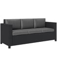 thumbnail image 1 of Outsunny Canapé en Rotin Osier 3 Places pour Patio avec Coussin, Gris, 1 of 10
