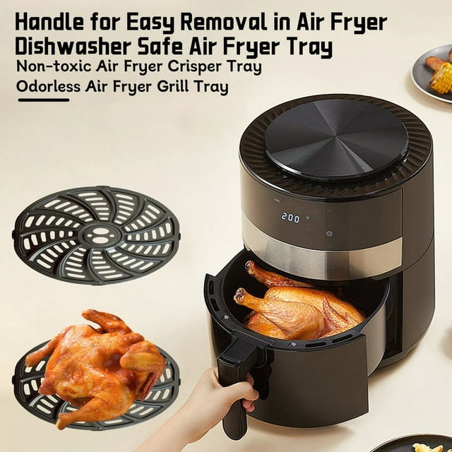 LOVEVER 6QT Air Fryer Crisping Tray - Nonstick Air Fryer Grill Pan with Crisper Plate Tray Rack Shelf Grid for Gourmia Models