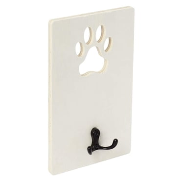 Support pour laisse pour animaux de compagnie en bois brut à peindre, motif à carreaux, 15 cm x 20 cm x 1,2 cm