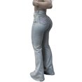 thumbnail image 3 of RKSTN Womens Jeans Bowknot Bell Bottom Flare Denim Pants Stretchy High Waisted Summer Pants with Pockets, 3 of 9
