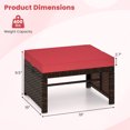 thumbnail image 3 of Costway 2 Pcs Ottomans en Rotin PE pour Patio avec Coussins à Fermeture Éclair Doux pour Terrasse Extérieur Rouge, 3 of 9
