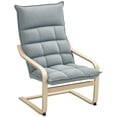 thumbnail image 1 of HOMCOM Modern Armchair, Upholstered Accent Chair with Curved Leg Light Grey, 1 of 10