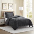 thumbnail image 2 of Nestl Duvet Cover Set, Reversible Front Cut Plush Fleece Design & Back Brushed Soft Microfiber for Comforters, 2 PC Set with Zipper Closure & Ties, Duvet Cover Twin, Gray, 2 of 8