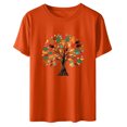 thumbnail image 5 of Dadaria T-Shirt Orange pour Femmes, Manches Courtes, Col Rond, Tee, Chandail d'Été, Chemisiers, L, 5 of 5