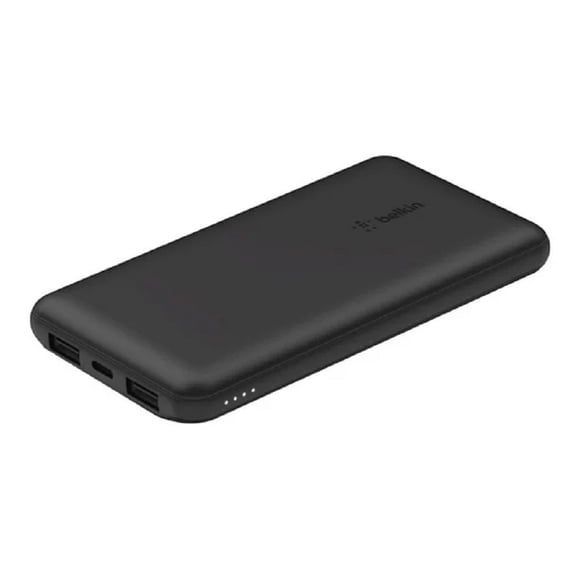 Refurbished Belkin BPB011btBK USB-C Portable Charger Power Bank, 10,000 mAh with 1 USB-C Port and 2 USB-A Ports for up to 15W Charging for iPhone 14 Pro, 14 Pro Max, AirPods, iPad, Galaxy S23,