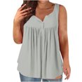 thumbnail image 1 of Dealovy Camisoles Grande Taille pour Femmes Décontractées Sans Manches à Encolure Dégagée avec Boutons Froncées de Couleur Unie Amples et Fluides, 1 of 5