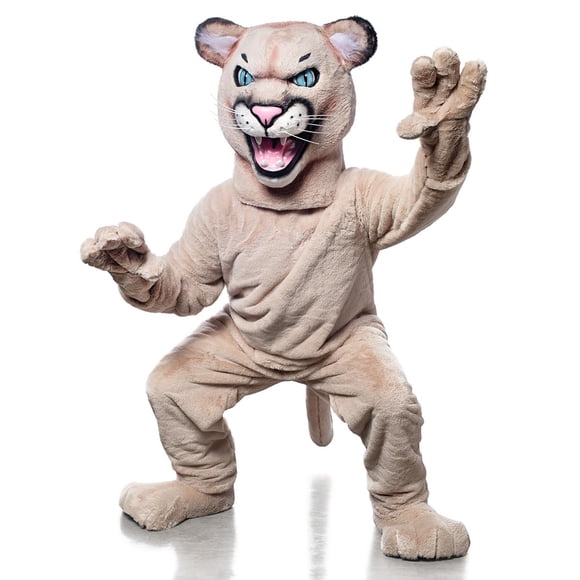 TCDesignerProducts Costume de Mascotte Puma Cougar Orange Noir, Équipement de Fan de Sports Esprit d'École, Accessoires de Cheerleader de Football, Retour à la Maison