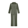 thumbnail image 4 of Timegard Lounge Sets for Women 2 Piece Plus Size Cotton Linen Button up Shirts Loose Pants Lightweight Outfits, 4 of 6