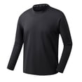thumbnail image 2 of AherBiu Plus Size Men's Long Sleeve Shirts Crewneck Quick Drying Lightweight Athletic Tees Running Workout Active Pullover Tops, 2 of 7