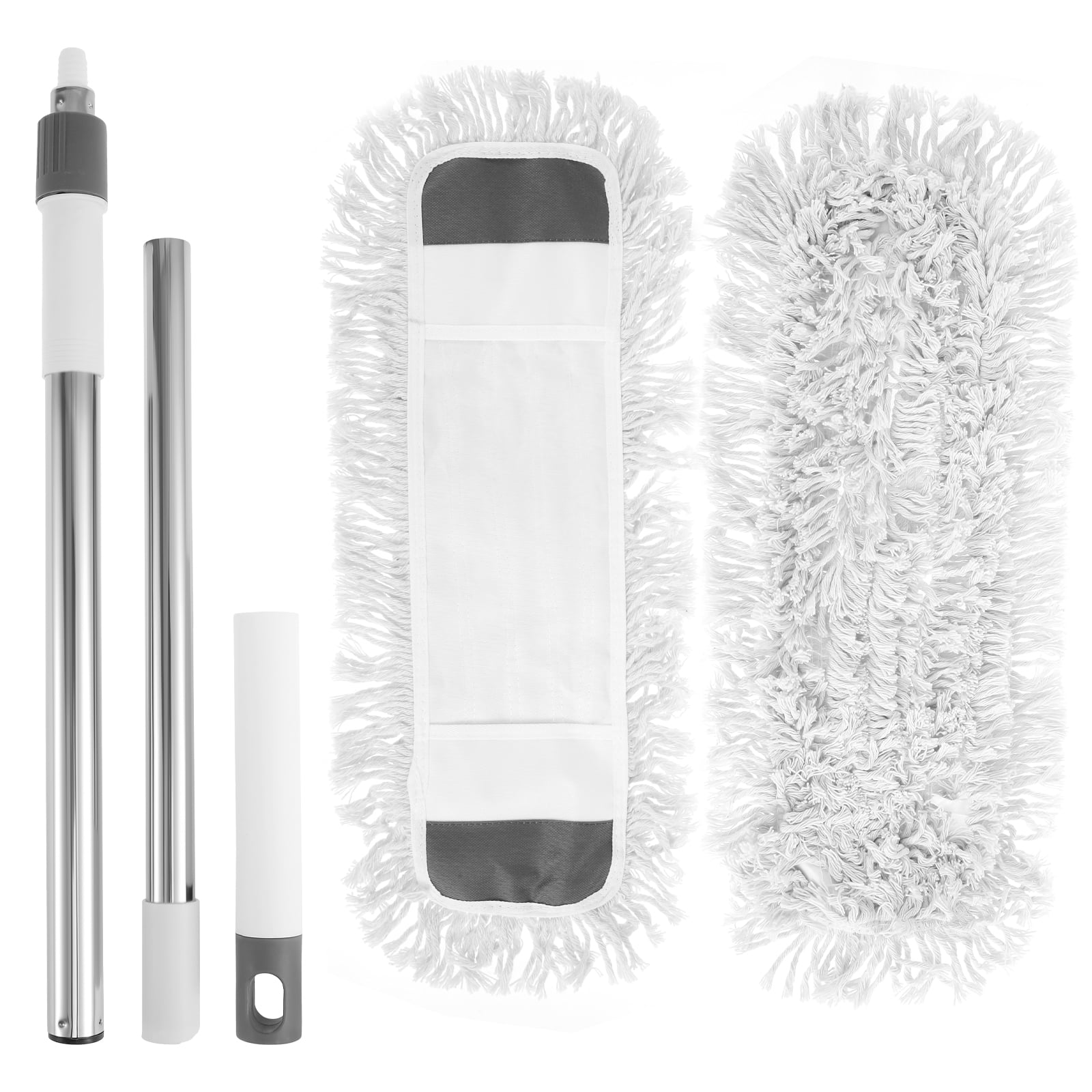 Wekvgz Dust Mop with 125cm Long Handle and 2 Mop Pads Commercial Duster Floor Mop 360 Degree Rotating Flat Mop Large Wet and Dry Mop for Hotel Gym Garage Hospital